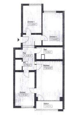Wohnungsgrundriss mit Details