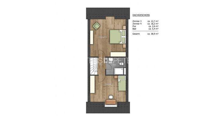 Grundrissskizze Dachgeschoss