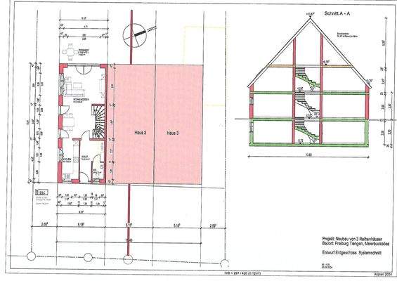 Reihenendhäuser Lageplan