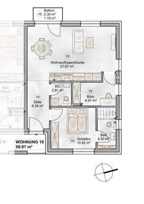 Grundriss Wohnung Nr. 10
