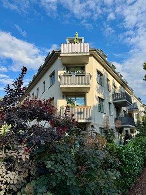 Front view of the apartment building