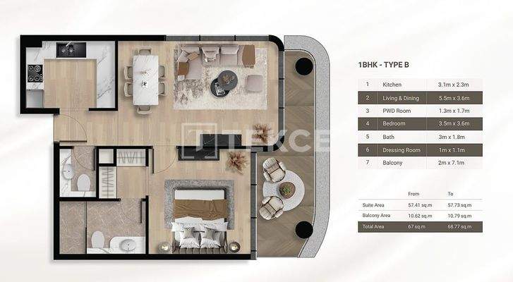 Flats in Al Furjan Dubai with Pool and Fitness Center