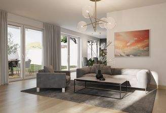 Offener Ess-/Koch-/Wohnbereich im Erdgeschoss