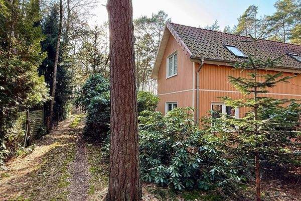 Vorderansicht mit Auffahrt zum hinteren Grundstück.