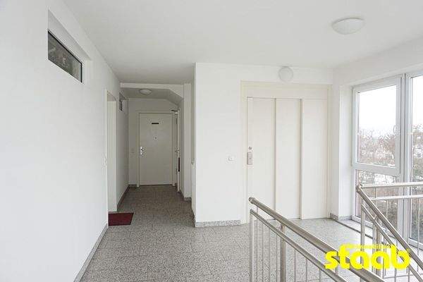 Treppenhaus - mit Aufzug!