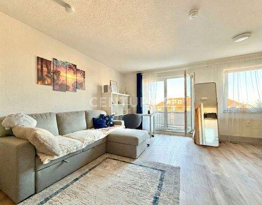 Wonbereich mit Balkonzugang (KI-bereinigt)