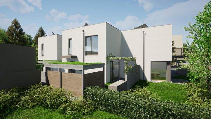 Ansicht von Westen mit zusätzlicher Terrasse