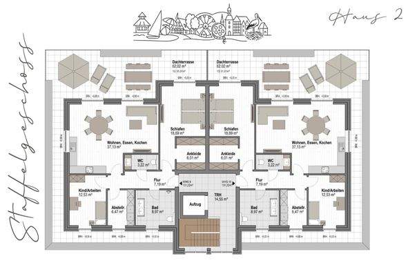 Grundriss Staffeleschoss Haus 2
