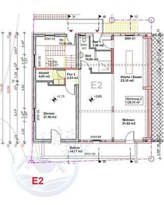 Ebene II :   OBERGESCHOSS (separater Zugang von Mühlstraße her)