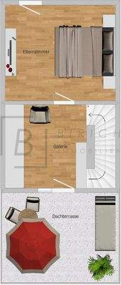 DG. Bitte beachten Sie, dass der dargestellte Grundriss nicht maßstabsgetreu ist und lediglich der Orientierung dient.