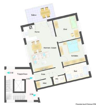 Grundriss Wohnung 203 Erdgeschoss