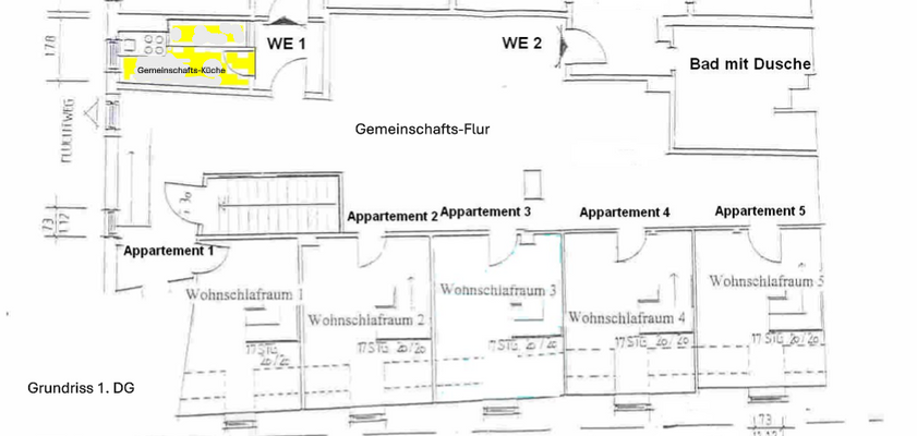 Grundriss Appartements 1. DG