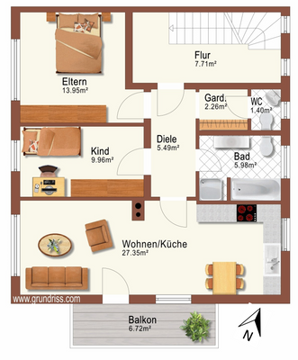 Grundriss Obergeschoss