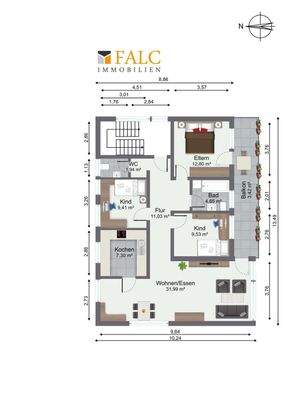 Obergeschoss n. Original Plänen