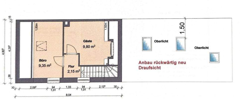 Grundriss DG mit Anbau