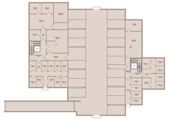 Keller- u. Tiefgaragenplan gezeichnet Haus A+B