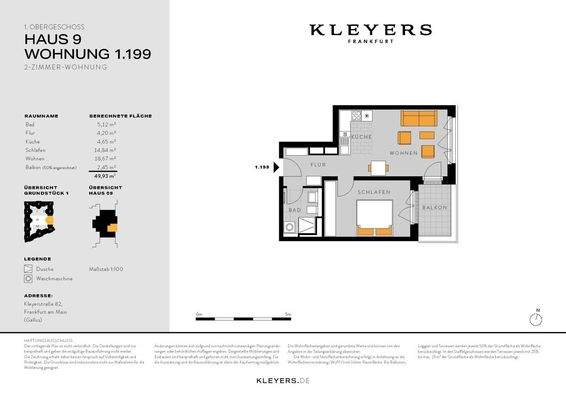 9.01.199 Grundriss 2 Zimmer