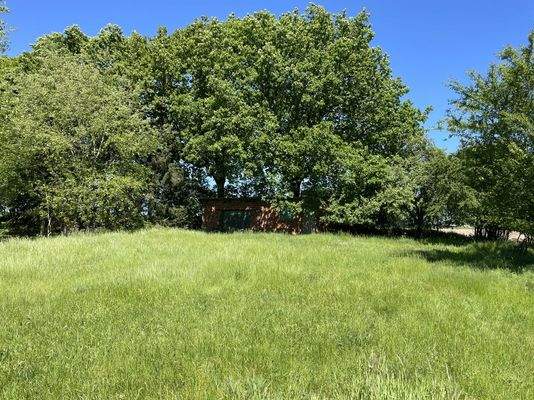 Ein Haus für Hühner steht schon da.