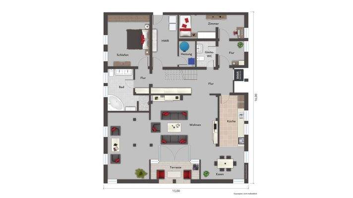 Grundriss EG Wohnung 1