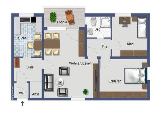 Beispielhafter Grundriss