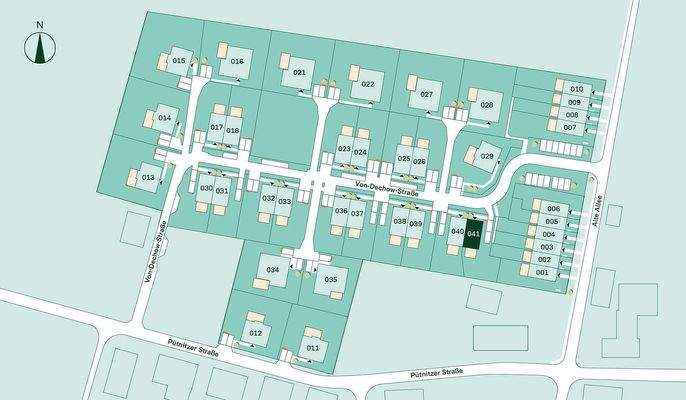 Lageplan des Doppelhauses im Projekt Pütnitzwiese