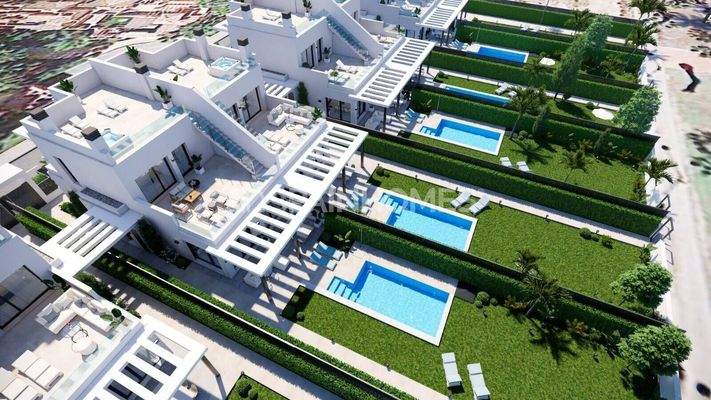 Luxury 3-Bedroom Houses in A Beachfront Project in Los Alcazares