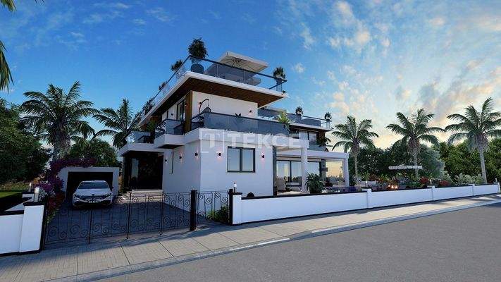 Detached Villa with Sea and Mountain View in Girne Edremit