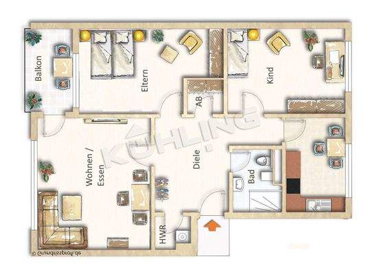 Grundriss - Abweichungen vorbehalten -