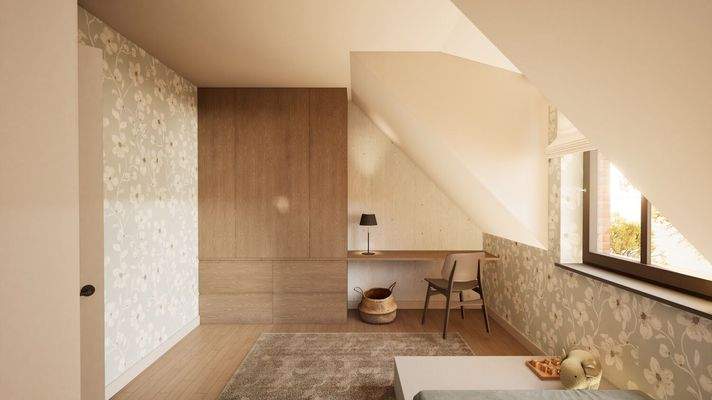 modernes, helles Zimmer im DG