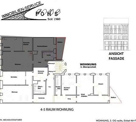 3. OG 4,5 Raum Wohng. Einh. 6+7 Grundriss