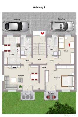 Grundriss Wohnung 1 Erdgeschoss