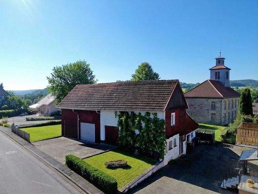 Ansicht der Scheune aus der Vogelperspektive