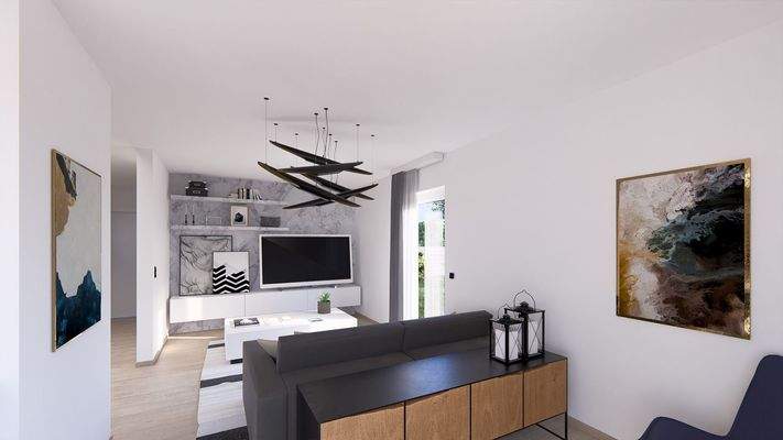 Ansicht Wohnzimmer Wohneinheit 1