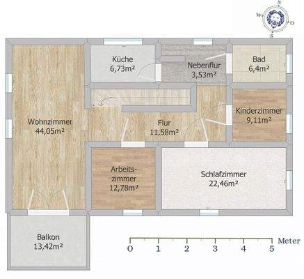 Grundriss Obergeschoss Haupthaus