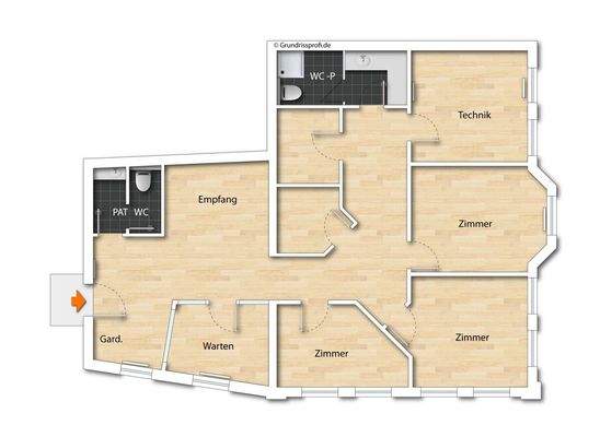 Grundriss 1. OG (nicht maßstabsgetreu - kann vom Original abweichen) 