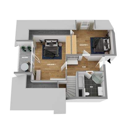 3D-Grundriss - Dachgeschoss