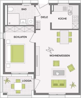 Grundriss Wohnung 2, 7, 14
