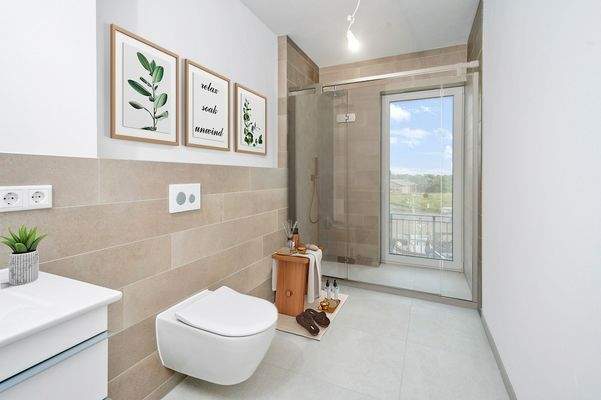 Bad mit Sicht in den Kutterhafen