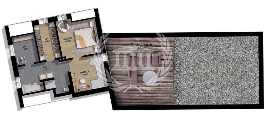 Obergeschoss mit Dachterrasse