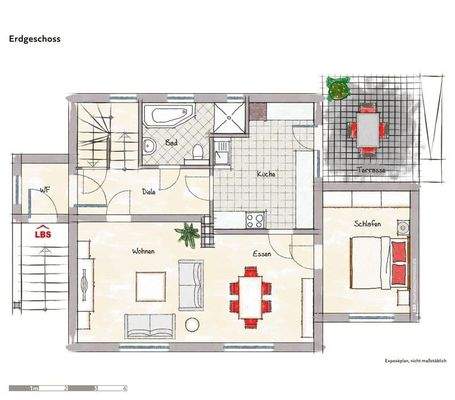 Grundriss Erdgeschoss, beispielhaft