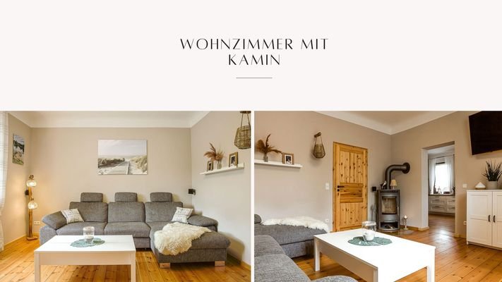 Wohnzimmer mit Kamin