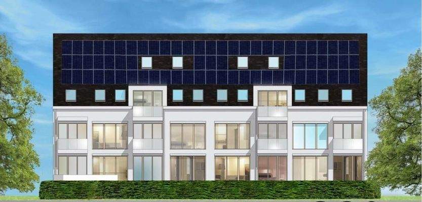 Unverbindliche Visualisierung der Rückseite des Wohnhauses.