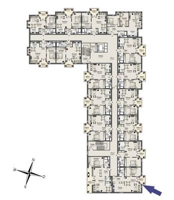 Etagengrundriss_WE 28 _2OG mit Pfeil