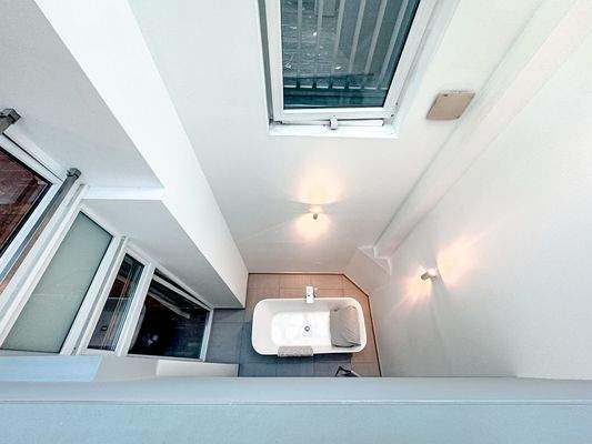 Ausblick auf die Badewanne Wohnung Nr. 1