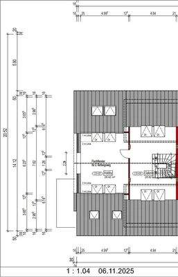 Galerie - bemaßter Grundriss