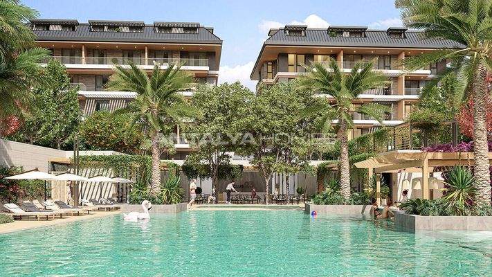 Flats in a Complex with Rich Amenities in Oba Alanya
