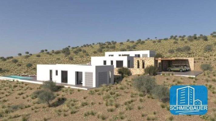 Kreta, Pitsidia: Grundstück mit Baugenehmigung für drei Luxusvillen zu verkaufen