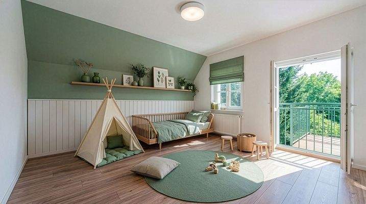 Mögliches Kinderzimmer (mit Einrichtungsbeispiel)