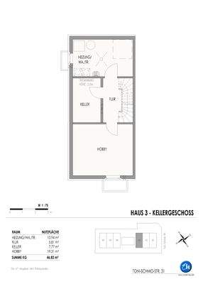 Grundriß KG - Haus 3 (4 spiegelverkehrt)