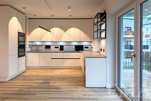 Wohnküche mit Zugang zum Südbalkon